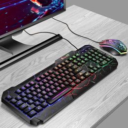 Toetsenbord-muiscombo's Burst Office Gaming Set perifeer mechanisch aanvoelend lichtgevend toetsenbord en muisset 231030