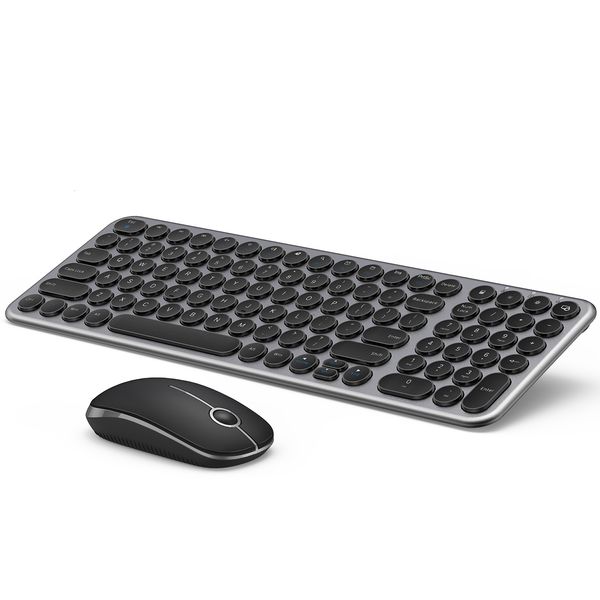 Combos clavier et souris Jelly Comb Combo clavier et souris sans fil 2.4G Clavier et souris ergonomiques et silencieux avec touches rondes pour PC portable Windows 230715