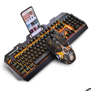 Clavier Souris Combos Mécanique Et Ensemble Filaire USB Ordinateur Portable Clavier De Jeu PC Teclado Clavier Gamer Completo Tastiera RVB Delu Otkvl