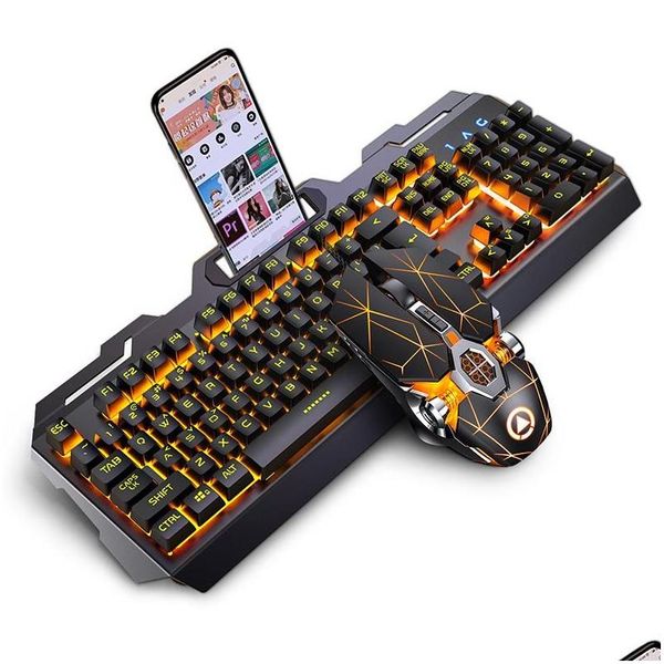 Clavier Souris Combos Mécanique Et Ensemble Filaire USB Ordinateur Portable Clavier De Jeu Pc Teclado Clavier Gamer Completo Tastiera Rgb Delu Ot2Uv