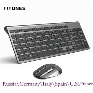 Combos clavier souris russe espagne états-unis français ltalien allemand disposition britannique clavier et souris sans fil souris silencieuses pour PC ordinateur portable Windows. 230715