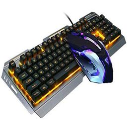 Toetsenbord-muiscombinaties Set Bedraad Backlit Verlicht Usb Gaming Metaal 3200DPI Waterdicht Gamer Laptop Computer319v