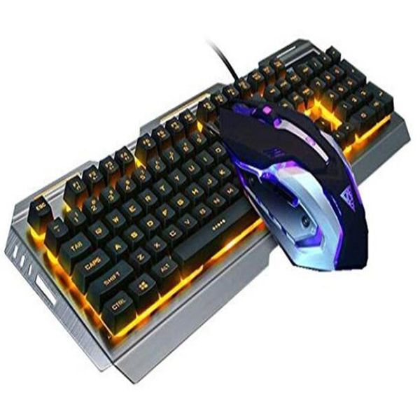 Juego de combinaciones de teclado y ratón con cable retroiluminado iluminado Usb Gaming Metal 3200DPI impermeable Gamer Laptop Computer319v