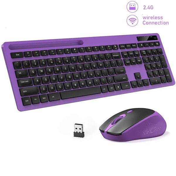 Ensemble clavier et souris sans fil et Combo 2, 4 GHz, avec récepteur Nano USB, pour PC de bureau, ordinateur portable, 231019