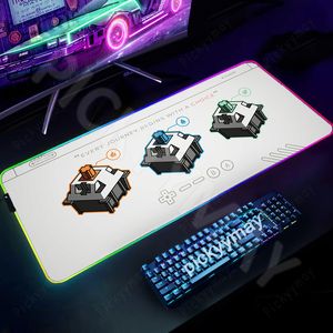 Toetsenbord Schakelaar Gaming Mousepad Bureaupad Backlight PC Gamer Mousepads RGB Mouse Pad LED antislip rubberen muismatten