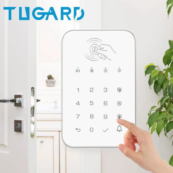 Teclado Tugard K10 433MHZ El panel de control del teclado inalámbrico teclado RFID Tarjeta RFID para GSM Host Sistema de alarma de seguridad del host