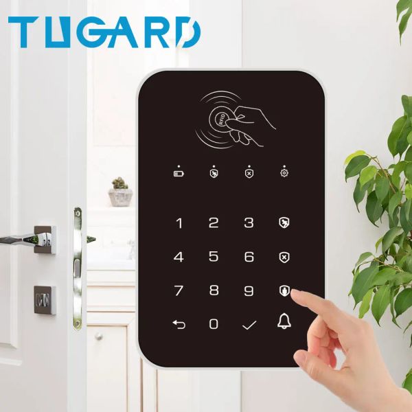 Teclado Tugard K10 Toque inalámbrico Toque Toque Alarma Control de host Panel RFID Contraseña Contraseña para el sistema de alarma de seguridad GSM Home