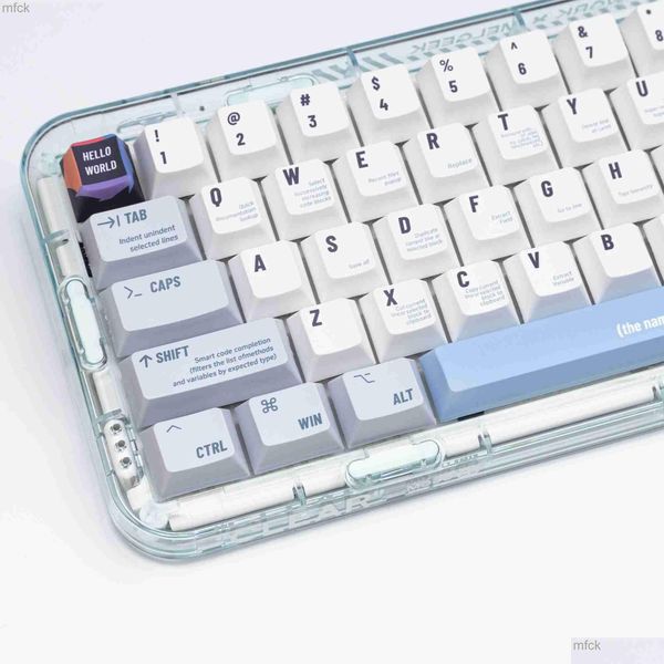 Teclados 1 juego Programador Tema PBT Keycaps Tinte Sublimación Perfil de cereza para interruptores Mx Teclado mecánico 143 teclas Keycap Drop D Dhfet