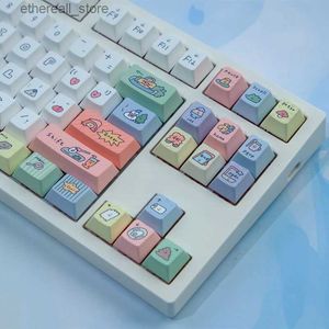 Toetsenborden 1 Set Lachend Gezicht PBT Keycaps Kleurstofsublimatie Cherry Profiel voor MX-schakelaars Mechanisch toetsenbord 129 toetsen Cherry Keycap Q231121