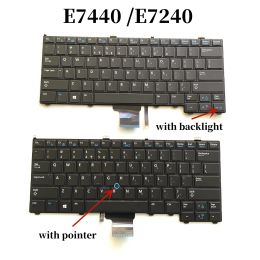 Toetsenborden 100%nieuw Engels US voor Dell Latitude E7240 E7440 Laptop toetsenbord NSKLDABC NSKLD0UC 115T5 NPR1D