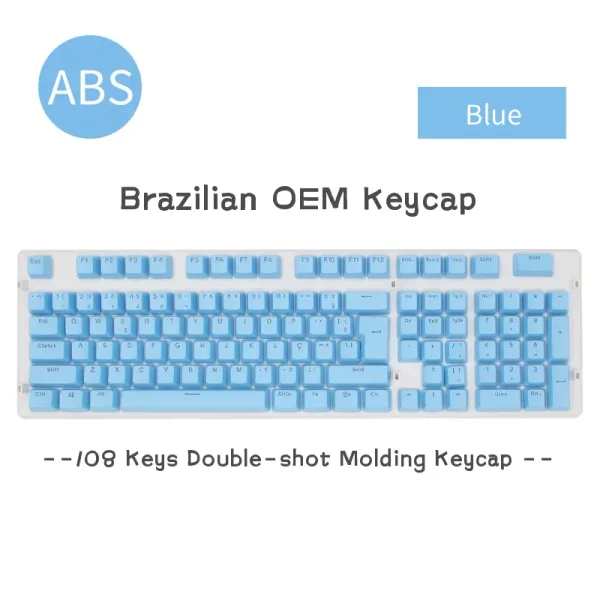 Claviers 108 touches brésiliennes de mise en page ABNT2 Keycaps OEM Profil Double Shot Abs Keycaps pour le clavier mécanique Double Shot Backlit Key Caps