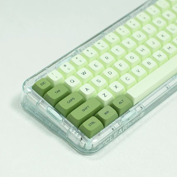 Teclados 124 teclas Teclado mecánico Capas de teclado Matcha Sublimación de tinte verde XDA Inglés Japonés Rusia PBT Capas de teclas PBT para Cherry MX Switch