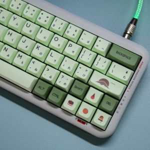 Toetsenborden 124 toetsen Mint Matcha Style XDA KeyCaps Japanse Engelse Dark Green Cap PBT Sublimation Mechanical Keyboard KeyCap 61/68/84/87/98