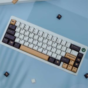 Toetsenborden 129 toetsen/set GMK Coffee Keycap Cherry Profile PBT kleurstof-sublimatie Keycap voor MX-schakelaar 60% 80% Layout Mechanisch toetsenbord T230215