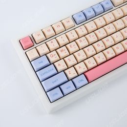 Teclados 132 kunci lucu Marshmallow Korea PBT Dye sublimasi XDA profil untuk MX Switch Fit 61 64 68 87 96 104 108 tombol Keyboard 230905