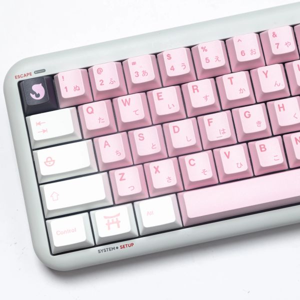 Claviers 145 touches Keycaps de fleur de cerisier Keycaps japonais PBT colorant sublimation Profil de cerise pour Switch MX Switch Keyboard Keycaps