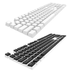 Teclados 1set Double Shot PBT KeyCap 104 Teclas Puding Backlight KeyCaps Perfil OEM para teclado mecánico RGB en blanco y negro