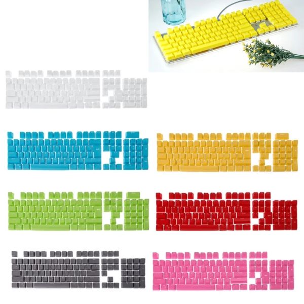 Keyboards 1set double tir pbt keycap 104 touches keycap translucide OEM pour le clavier