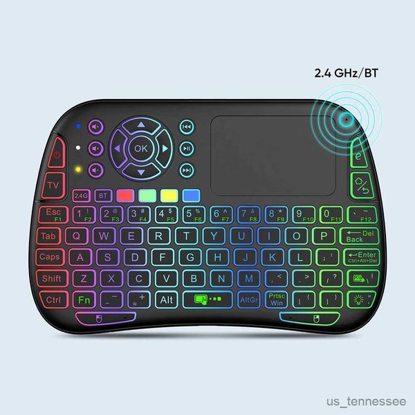 Teclados 2,4G/Bluetooth-compatible Air Mouse teclado tipo C recargable Mini teclado inalámbrico aprender teclas exclusivas para Android Windows R231109