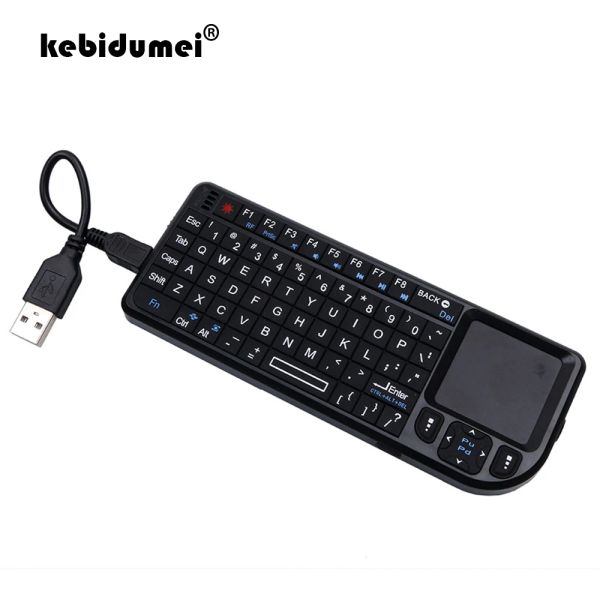 Teclados 2.4G RF Mini Teclado inalámbrico Español/Ruso/Inglés 3 en 1 Mini Handheld Qwerty +Touchpad Mouse para PC Notebook TV inteligente