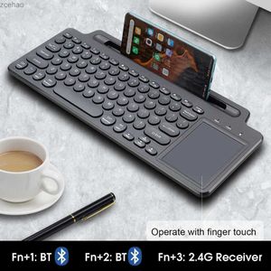 Claviers 2.4G Clavier Bluetooth sans fil avec carte téléphonique de souris Touch PapaD numérique Android IOS Desktop ordinateur portable Numeric Keyboardl2404