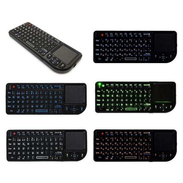 Teclados 2.4g Teclado inalámbrico con luz de fondo Touchpad Backlight Mini Teclado USB Multi Medios Teclado remoto para PC para PC