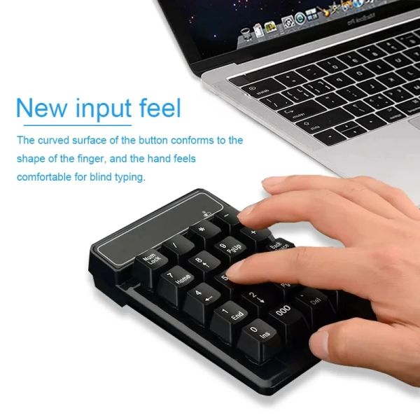 Claviers 2.4G Numéro USB sans fil Bluetooth Clavier avec affichage numérique Portable Mini 19 touches Numérique Smart Keypad Office Finance
