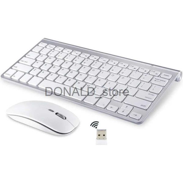 Claviers 2.4Ghz clavier et souris sans fil Ultra-mince combiné avec récepteur USB ensemble de clavier de souris pour Apple PC WindowsXP/7/8/10 J240117