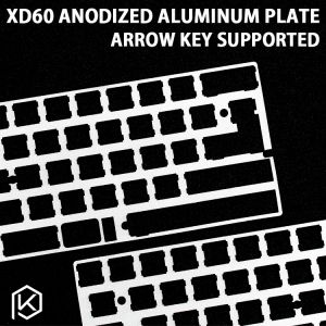 Claviers 60% Aluminium Mécanique Plaque de clavier Plaque de clavier XD60 XD64 GH60 Couleur en argent
