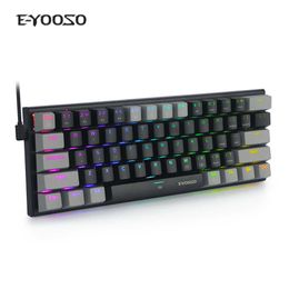 Toetsenborden 61 toetsen Mechanisch toetsenbord Speltoetsenbord RGB-achtergrondverlichting Type-C USB Bedraad Waterdicht 60% pc-gamingtoetsenbord voor pc Desktop Laptop T230215