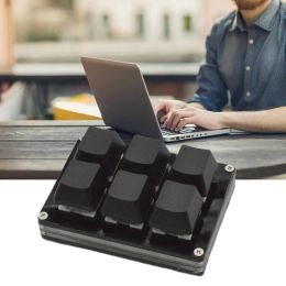 Toetsenboards 6Key Macro Keyboard Zwart Mini Toetsenbord OSU Programmeerbaar Gaming Mechanisch toetsenbord Kopieer en plak aangepaste snelkoppelingen KeyCap voor pc