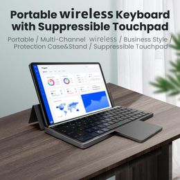 Claviers 78 touches Tablette Clavier Bluetooth Compatible Clavier motivable compatible avec Big Touchpad PU Boîte à poussière pour la tablette Tablet Notebook
