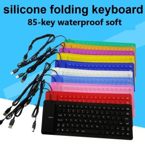 Claviers 85 touches Portable Mini USB Clavier USB Flexible Afficier SILICONE SILICON