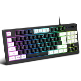 Claviers 87 tombol clavier câble RGB rétro-éclairé jeux de jeu multimédia double guerre injection moulage pour PC portable Gamer 230905