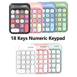 Claviers Ajazz 2.4g Numéro sans fil Keypad 18 touches Computer Digital Pad USB Mini Clavier de clavier portable Capo-clés pour iOS Android Win