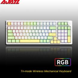 Toetsenborden AJAZZ AK992 Gaming Mechanisch Toetsenbord RGB 100 Keys Swap 5 0 Bluetooth Draadloos 2 4G USB voor PC Gamer Desktop 231117