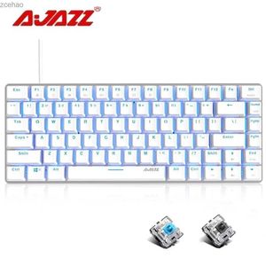 Claviers AK33 Ajazz Mechanical Keyboard 82 Layage de touche Blue Black Interrupteur avec Ice Blue Backlit Game Clavier utilisé pour PC Game Accessoriesl2404