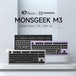 Claviers Akko MONSGEEK M3 DIY Kit TKL RGB -swap Barebone Mécanique Aluminium Clavier Kit CNC Métal QMK Joint-Mount 230715