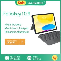 Claviers Ausdom Foliokey10.9 Clavier de protection Clavier de protection détachable Keyboard USBC avec trackpad, représentent 2022 iPad 10e génération
