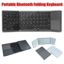 Claviers B033 Mini clavier pliant avec pavé tactile clavier Bluetooth léger clavier portable sans fil pour téléphone à tablette universelle