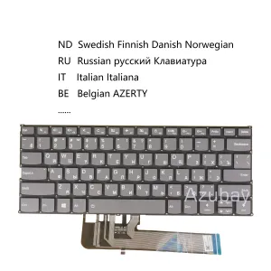 Claviers Clavier rétroéclairé pour Lenovo IdeaPad Yoga 53014 530 14Ar 14ikb, 730 13ikb 13iwl 15ikb 15iwl, Belgie nordique italien russe russe