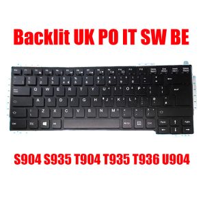 Claviers Backlit UK Po It SW être clavier pour Fujitsu pour LifeBook S904 S935 T904 T935 T936 U904 Portugal Italie Swiss Belgique CP66083801
