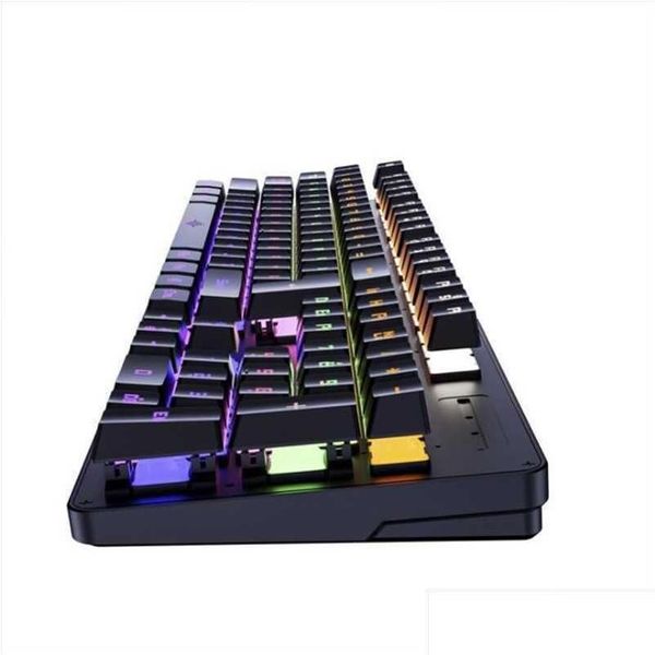 Teclados Baizhan K30 Luminoso Eje Verde Real Teclado Mecánico Internet Café Esports Juegos Pollo Comiendo Computadora Drop Entrega C Dhu1O