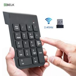 Toetsenborden Belks Wireless Number Pad USB 2.4G/Bluetooth Portable Numpad Financieel boekhoudnummer Toetsenbord voor iMac/MacBook/Laptop/Desktop