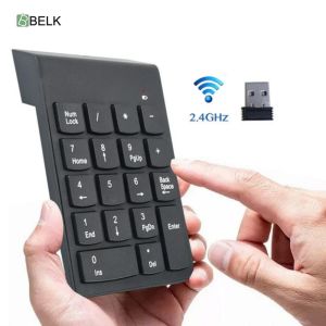 Claviers Belk Numéro sans fil PAD USB 2,4G / BLUETOOTH PORTABLE Numpad Financial Numéro de comptabilité Clavier pour IMAC / MacBook / ordinateur portable / Desktop