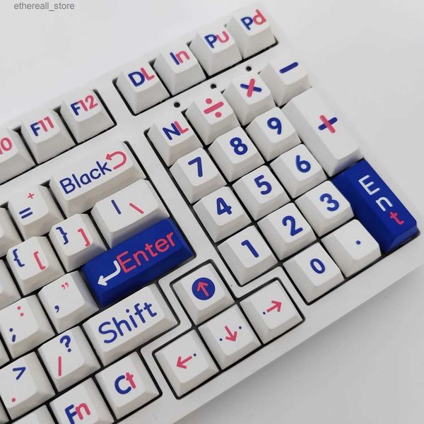 Claviers Bleu grand caractère Keycap PBT 136 touches petit ensemble complet personnalité personnalisé chimique MX Cherry machines clavier Q231121