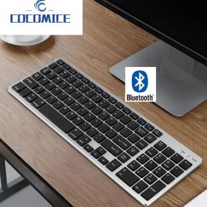 Toetsenboards Bluetooth Toetsenbord Oplaadbaar draagbaar BT draadloos toetsenbord met nummerkussen volledige grootte ontwerp voor laptop desktop pc -tablet