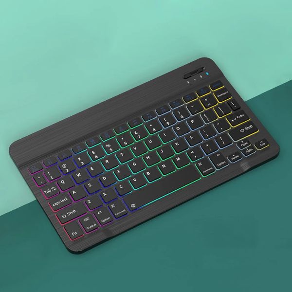 Teclados Bluetooth Teclado inalámbrico Illuminado Qwerty Tecillos de tableta retroiluminados para iPad Samsung Xiaomi 10 pulgadas