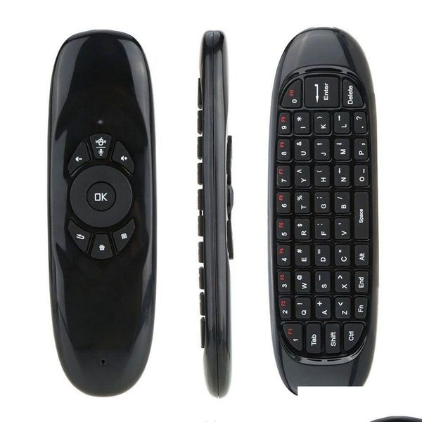 Teclados C120 Fly Air Mouse 2.4G Mini teclado inalámbrico con control remoto recargable retroiluminado para PC Android TV Box Drop entrega DHJFU