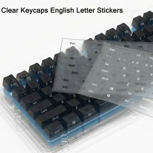 Keyboards effacer les touches d'alphabet autocollants mécaniques personnalisés côté clavier côté gravure de lettre d'anglais.